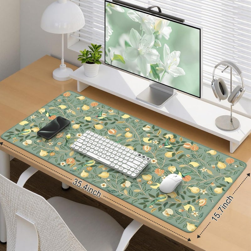 iCasso Large Mouse Pad - Non-Slip Desk Mat for Work & Gaming, Smooth Surface Keyboard Mousepad with Stitched Edges, Perfect for Office, Home, or PC Setup (Fits Keyboard & Mouse) (Green) - Image 2